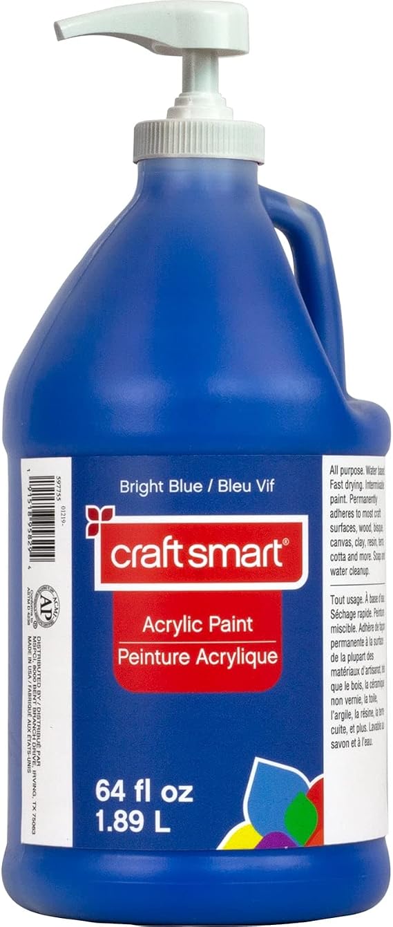 Craft Smart 64oz. Bright Blue Acrylic Paint - Fast Drying Paint for Drawing, Painting, Art & Crafts Supplies - 1 Pack