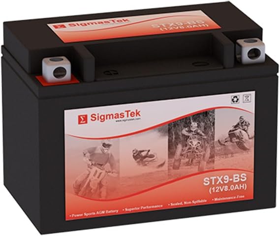 Deka ETX9 Compatible SLA Motorcycle Battery by SigmasTek, STX9-BS 120CCA