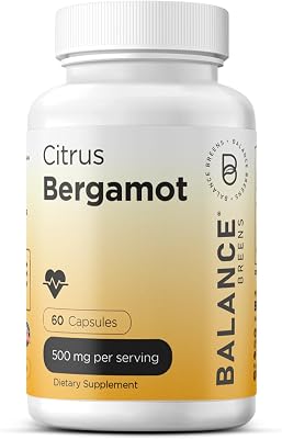 Balancebreens Citrus Bergamot 500mg, 60 Vegan Capsules - Advanced Bergamot Supplement for Metabolism 60 Count Pack of 1
