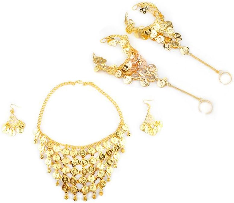 Tribal Belly Dance Jewelry Set - Necklace and Bracelets Set
