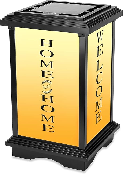 Solar Welcome Home Lantern (Small) - 15.6" H W x 9.45" D, Black
