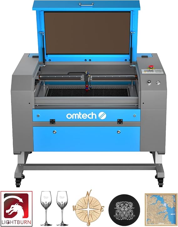 OMTech Maker 60W CO2 Laser Engraver & Cutter with LightBurn
