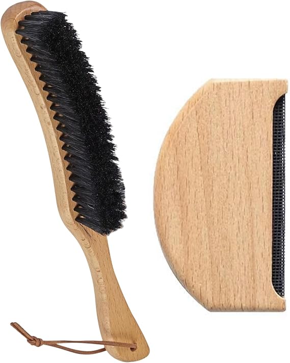 Clothes Brush with Beech Handle, Boar Bristle Lint Remover, Home Fluff Remover Lint Brush for Suits Hat Coat Cashmere Velvet Furniture
