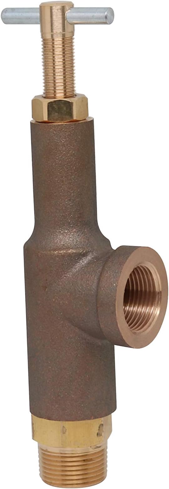 Valley Industries Brass Pressure Relief Valve - 700 PSI, 1/2" Ports (RV12-700B-CSK)