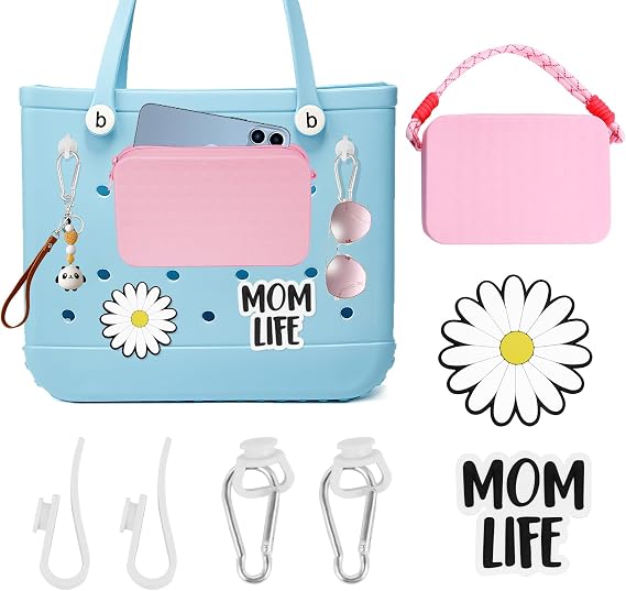 Accessories Set for Bogg Bag, Silicone Phone Holder for Bogg Bag, Charms for Bogg Bag, Compatible with Various Bogg Bag Sizes