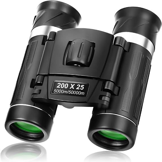 OFFCUP 200x25 Compact Binoculars for Adults and Kids, High Powered Mini Pocket Binocular, Small Portable Lightweight Binoculars for Travel, Camping, Bird Watching, Cruise, Concert, Football