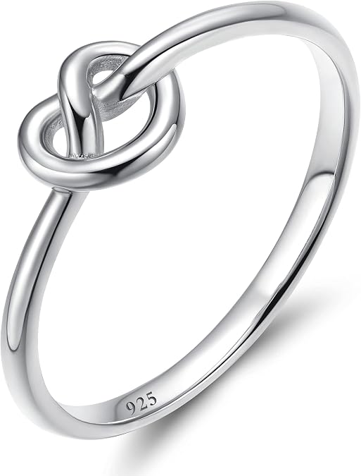 EAMTI 925 Sterling Silver Celtic Knot Ring Simple Criss Cross Infinity Wedding Band for Women Size 3-13