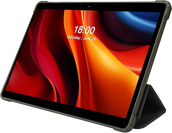 PRITOM 10 inch Tablet with Case, 64GB, HD IPS Screen, WiFi, Android, Black