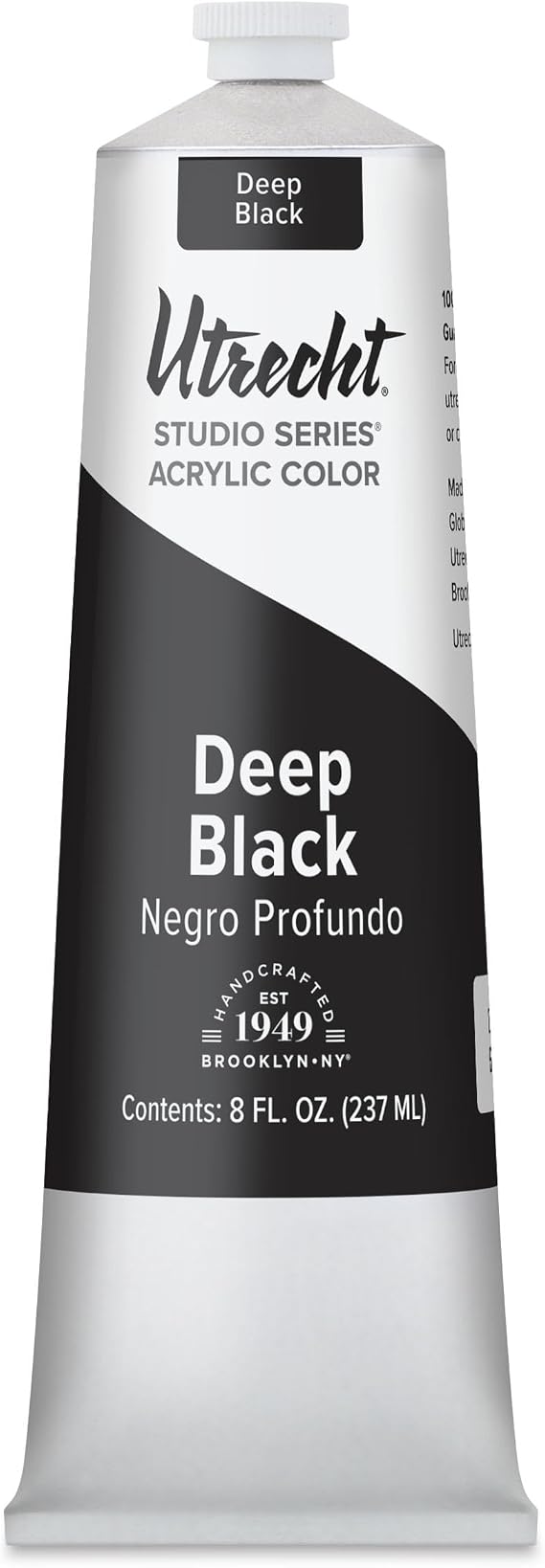 Utrecht Studio Series Acrylic Paint - Deep Black, 237 ml tube