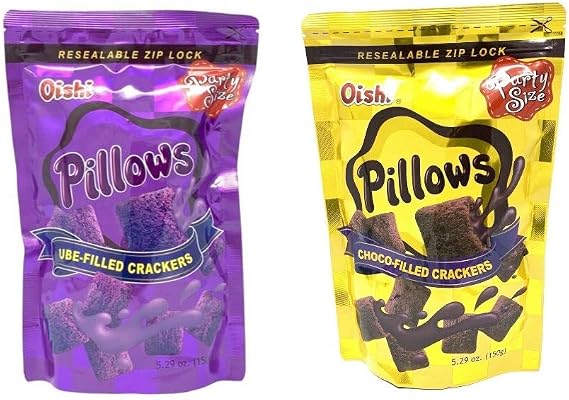 Oishi Pillows Bundle - Ube-Filled and Choco-Filled, 2 Pack