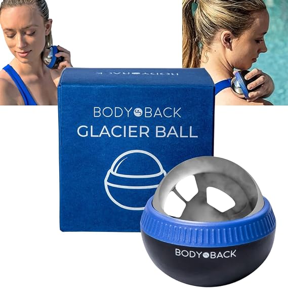 Body Back FSA Eligible Glacier Ball - Cryosphere Therapy Massage Roller Ball, Ice Roller Ball, Cold Ball for Plantar Fasciitis Relief with Removable Ice Roller for Face or Lacrosse Ball Rolling