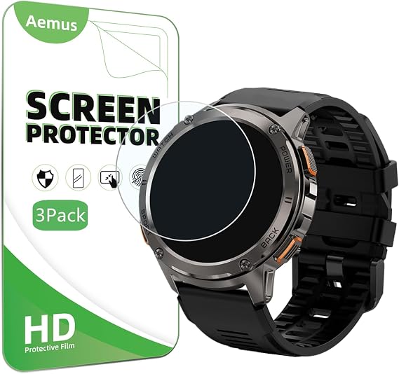 Screen Protector Compatible for AMAZTIM/KOSPET TANK T3 Smart Watch 1.43" (3 Pack) For T3E Smart Watch Tempered Glass Protector