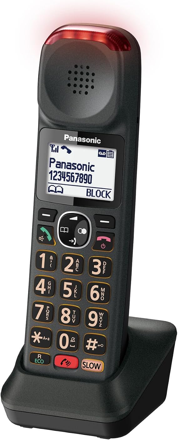 Panasonic KX-TGMA45 Digital Cordless Phone Additional Handset (No standalone) & Charging Cradle, LCD, Loud Volume, Slow Talk Mode, Tone Control, Metallic Black