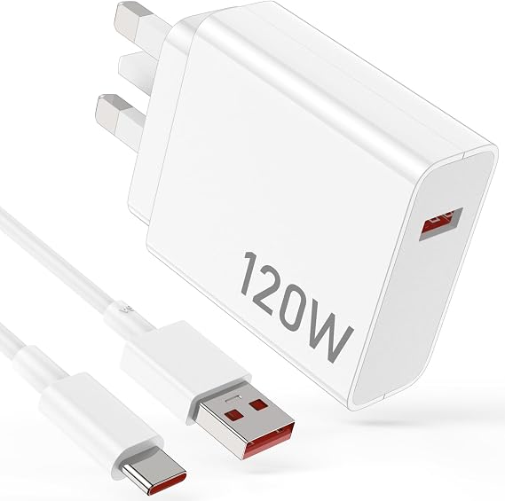 120W USB Plug Charger with 6A Cable 1m for Xiaomi Redmi Note 15 14 13 12Pro