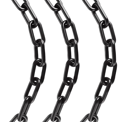 AKOLAFE 5/16 Black Chain Link 9.8ft Heavy Duty Chain Grade 30 Metal Tow Chains Bulk Decorative Carbon Steel 5/16 Chains Log 1540lbs for Towing, Logging, Tie Down, Binder, Transport