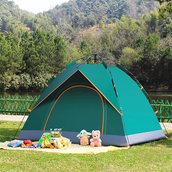 ÇİFT KAPILI OTOMATİK KURULUM KAMP ÇADIRI 3 KİŞİLİK KOLAY KURULUM PİKNİK PLAJ ÇADIR 200X150X125cm