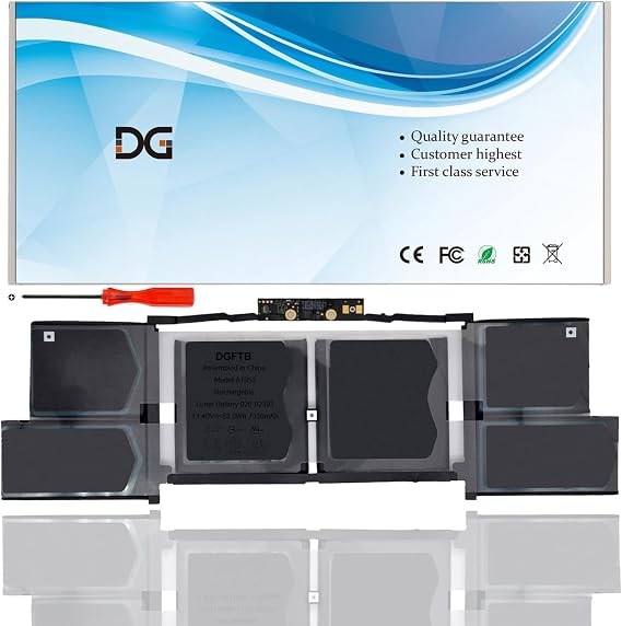 DGTECH A1953 Laptop Battery Compatible with Apple MacBook Pro 15" Mid 2018 2019 EMC 3215 EMC 3359 Touch Bar MV902LL/A MV912LL/A MV922LL/A MV932LL/A MV942LL/A Touch Bar A1990 (11.40V 83.6Wh 7336mAh)