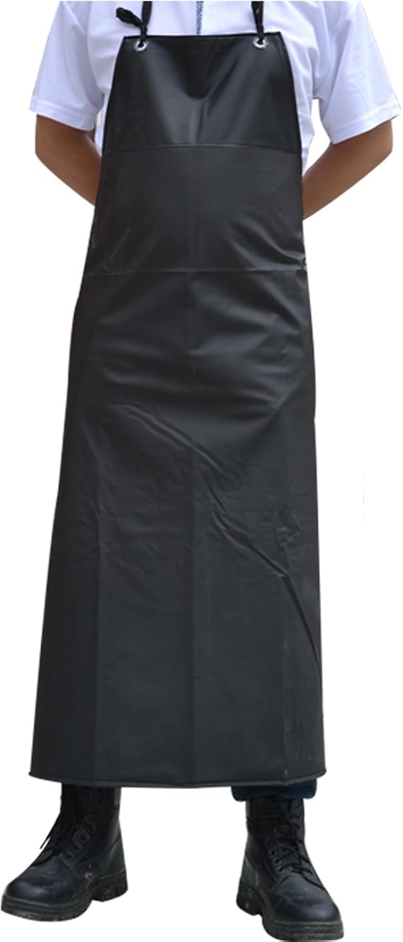 Surblue Waterproof Apron Chemical Resistant Work Safe Clothes (black)