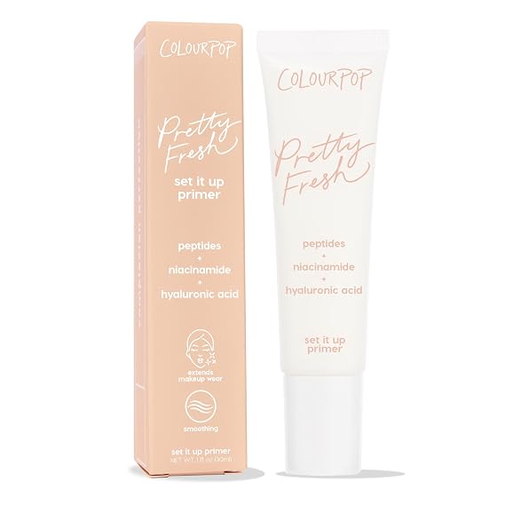 ColourPop Pretty Fresh Airbrush Makeup Primer - Hydrating, Gel-Cream Face Primer & Pore Minimizer with Peptides, Niacinamide & Hyaluronic Acid - Vegan & Cruelty-Free - Set It Up (1 Fl Oz)