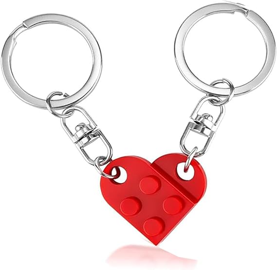Couples Matching Heart Keychain for Boyfriend Girlfriend, Cute Valentine's Day Gifts Christmas Stuff Gift