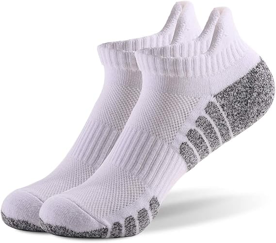 6 Pairs Athletic Ankle Socks Thick Knit Winter Outdoor Fitness Socks (White)