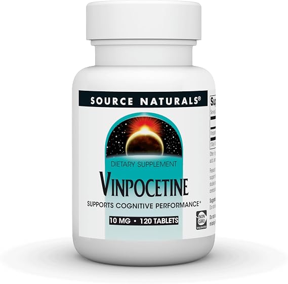 Source Naturals Vinpocetine Tablets, 10 mg - 120 Tablets | Non-GMO Validated | Supports Cognitive Performance*