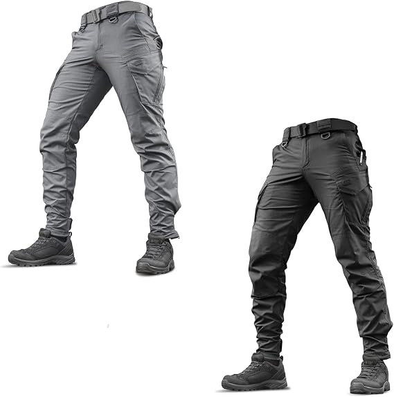 M-Tac Aggressor Flex Tactical Pants Duo: Dark Grey Cotton (W34/L30) & Black Cotton (34W x 30L)
