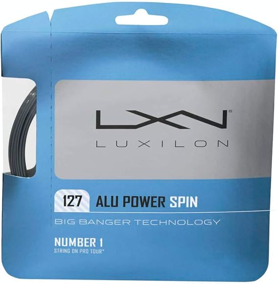 Luxilon Big Banger ALU Power Spin 16 Gauge - 127 Polyester (Poly) Tennis Racquet String Set in Multi-Packs - Best for Spin, Playability, and Durability (2-4-6-8-Packs)