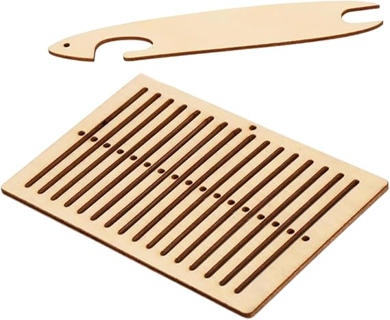 2Pcs Belt Weaving Loom Kit, Wooden Belt Weaving Shuttle Tools for Bracelet Bag Camera Strap