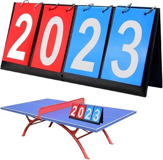 Scoreboard 4 Steady Portable Scoreboard Flip Sport Scoreboard Waterproof 0-99 Multifunction Indicator for BasketballFootballBaseballSwimming For