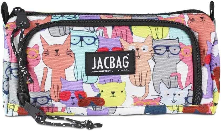 JACBAG PRIME XL-LASTİK AYRAÇLI İKİ BÖLMELİ KALEM KUTUSU Sarı Kedi