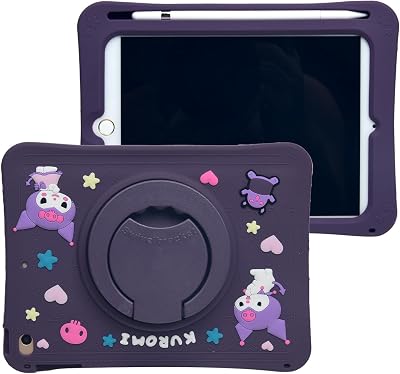 Cartoon Case for iPad mini 6 8.3,MONEHOYSY Cute Soft Silicone Kickstand [Drop Proof,Shock Proof,Anti Slip] Back Stand Cover Case for Kids Children Teens Girls Boys Kurom-4