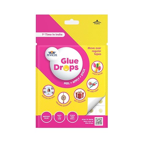 Fevicol MR Multi Use Glue Drops for Events, Decorations & Craft Projects (24 dots) (Pack of 10)