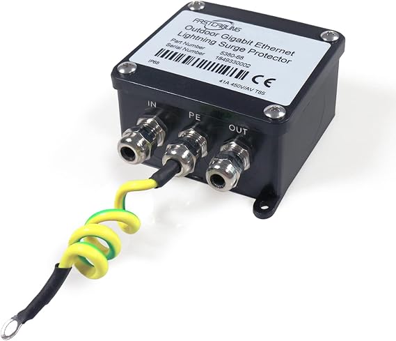 IP67 Outdoor PoE Surge Protector, 16KV Surge Protection for PoE+ Device Such as IP Camera, Access Point