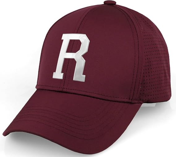 Daxton Cool Tech 3D Liquid Metal Silicone Logo Hat Alphabet Initial with Silver Letters
