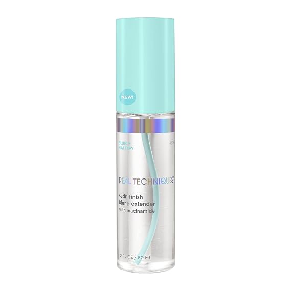 Real Techniques Sponge+ Makeup Setting Spray for Face, Mattify with Niacinamide, Makeup Sponge Extender Mist, For Setting, Freshening, and Blending, For Long Lasting Makeup, 2 fl oz Spray Bottle