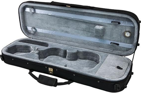 SKY 1/2 Violin Oblong Case Lightweight with Hygrometer Black/Grey