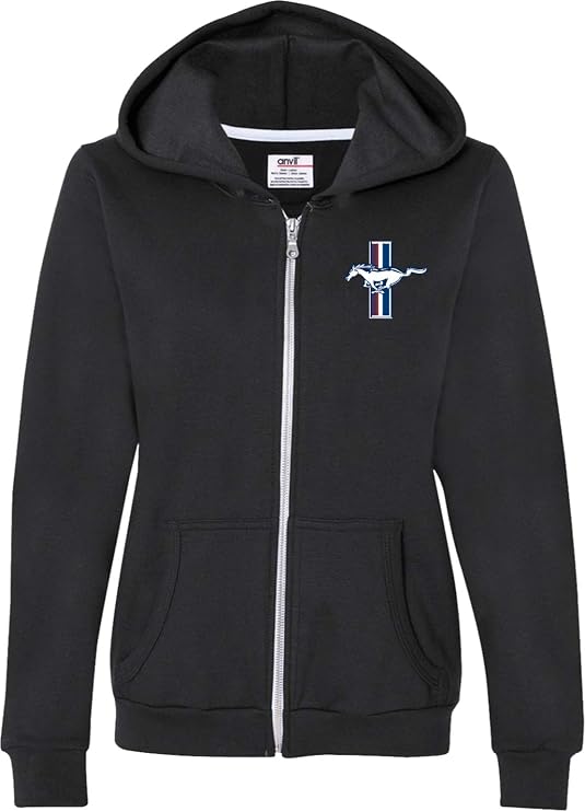Buy Cool Shirts Ladies Ford Full Zip Hoodie Legend Lives Crest Pocket Print