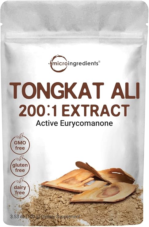 Micro Ingredients Tongkat Ali 200:1 Extract Powder for Men (100g) | Eurycoma longifolia (Longjack) Root | Concentrated Herbal Supplement | Non-GMO, Gluten Free