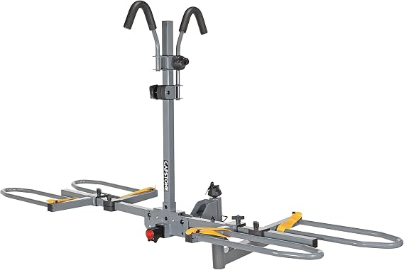 Capstone Hitch Mount Two Bike Carrier - Connects Seamlessly to 2-Inch Receiver - Steel Hitch Bike Rack for Car with Anti Wobble Mechanism