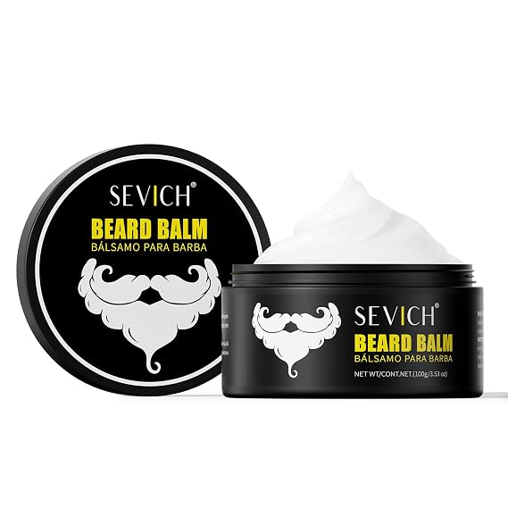 SEVICH Beard Balm for Men,Conditioning Balm with Shea Butter & Biotin,Moisturize, Softens & Shapes Beard,Controls Frizz & Flyaways,Soothes Sensitive Skin,All-Natural Ingredients,100g