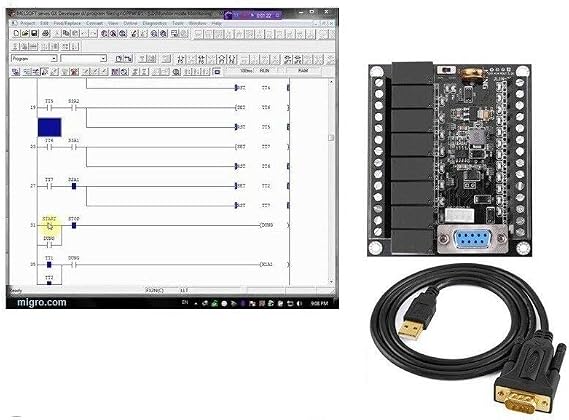 Migro Programmable Logic Controller Ai Kit Mini PLC, Automation w Developer Software & USB Interface, Operation 24VDC, Included Free PLC Programming Course