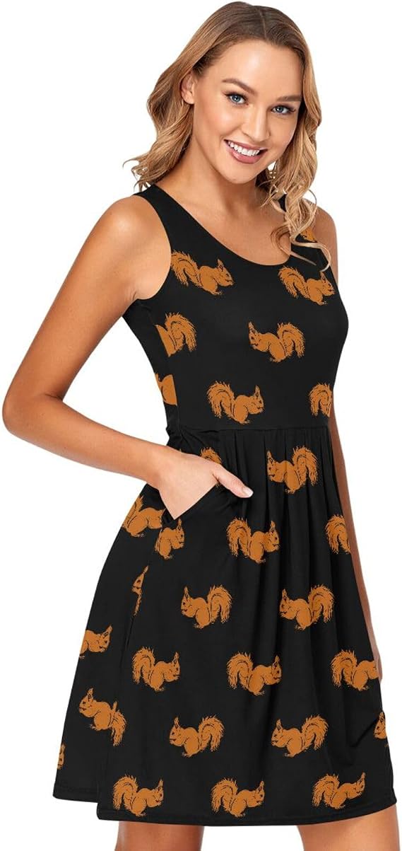 Women's Dress Casual Sleeveless Sundress, S-XXL | Sleeveless, Summer Dress, with Pockets