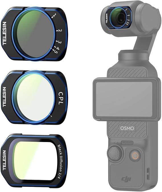 TELESIN Osmo Pocket 3 için Filtre Seti (VND + CPL + Black Mist)
