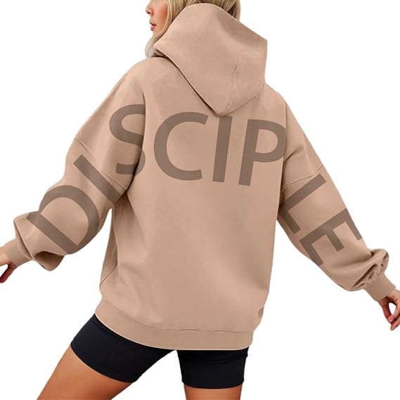 Hoodies for Women UK Oversized Sweatshirts Letter Print Pullover Hoodie Women with Pocket Long Sleeves Plus Size Tops
