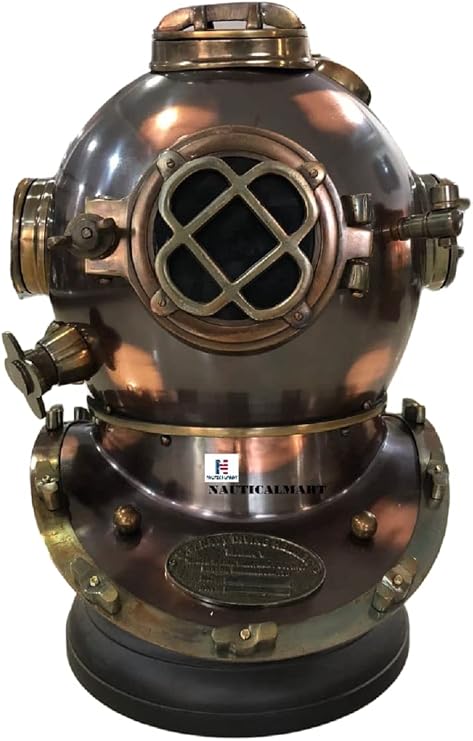 Antique Full Copper & Brass Diving Helmet Divers Helmet Us Navy Mark V by Nauticalmart