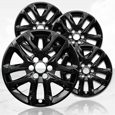 Upgrade Your Auto 18 4pc Gloss Black Wheel Skins Set of 4 for Chevrolet Traverse 2018-2023