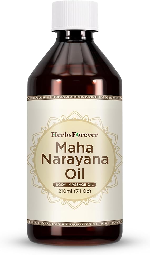 HerbsForever Maha Narayan Oil Authentic Ayurvedic Massage Oil Cold Pressed Premium Oil Non GMO, Vegan 7.1 fl oz 210 ml