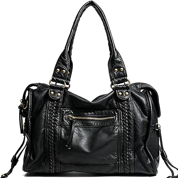 Women Crossbody Bag, Washed Soft Leather Large Tote Bag, Y2K Hobo Bag, Vintage Handbag Shoulder Bag