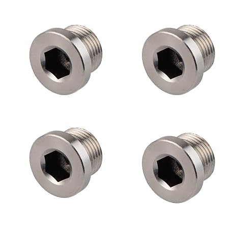 O2 Oxygen Sensor Plug, Standard M18 x 1.5 Universal Size Fit with Inner Hex Head,Suitable for Automotive, Motorcycle, and Marine Replacement O2 sensors, drains, exchangers, headers-4 PCS